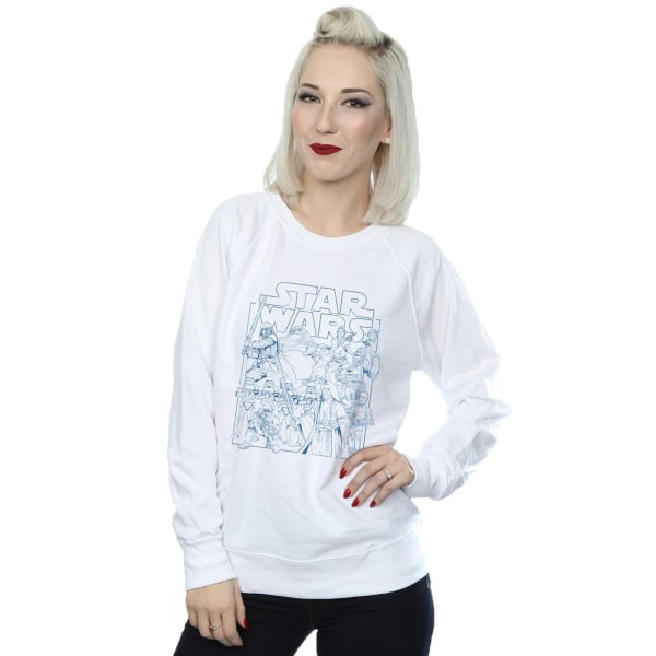 Star Wars Womens/Ladies Outlined Sketch Sweatshirt M Vit White M