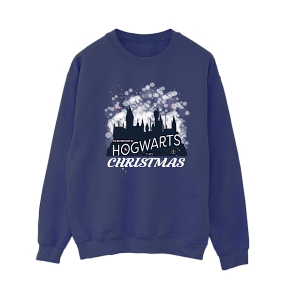 Harry Potter Dam/Damer Hogwarts Jultröja L Marinblå Navy Blue L