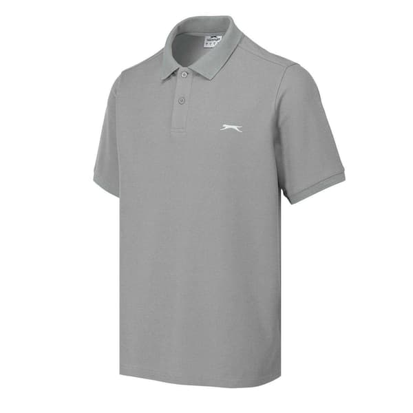 Slazenger Herr Broderad Logotyp Pikétröja L Ljusgrå Light Grey L