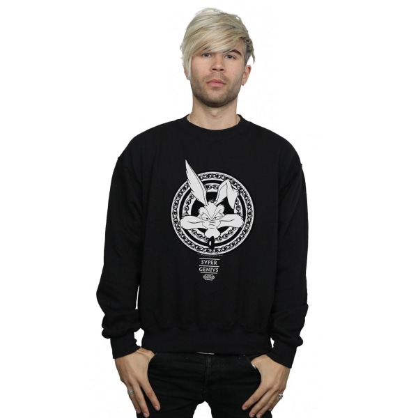 Looney Tunes Mens Wile E Coyote Super Genius Sweatshirt L Svart Black L