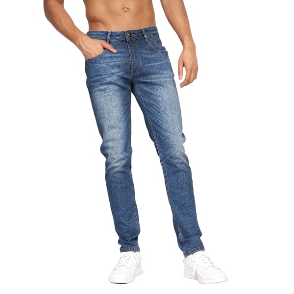 Crosshatch Malcolm Slim Jeans 40S Light Wash för män Light Wash 40S