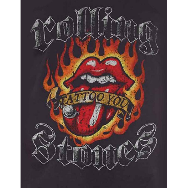 The Rolling Stones Unisex Adult Flames Logo T-Shirt M Svart Black M