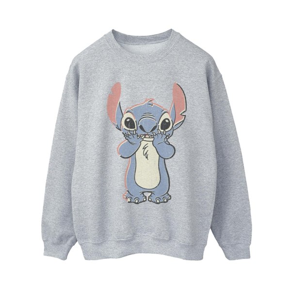Disney Dam/Dam Lilo And Stitch Sweatshirt med stort print XL Sp Sports Grey XL