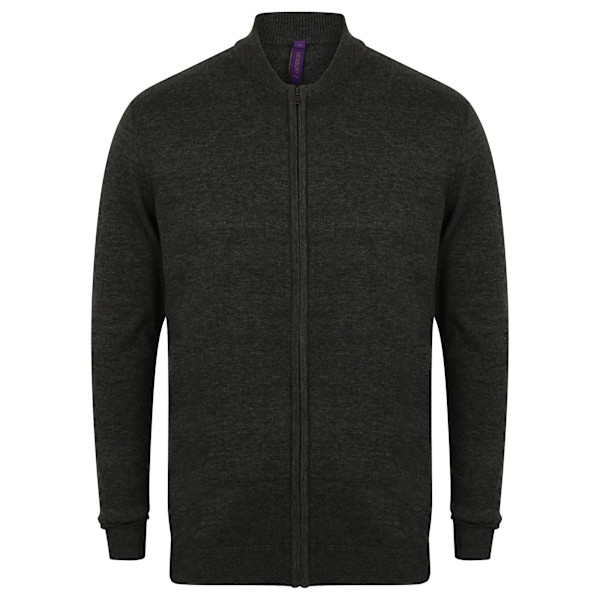 Henbury Unisex Stickad Bomberjacka XS Gråmelerad Grey Marl XS