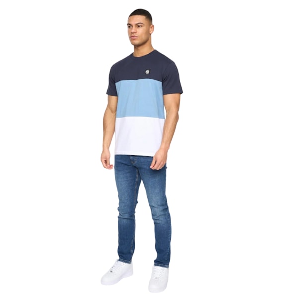 Henleys Herr Henpanel Färgblock Bomulls T-shirt M Marinblå Navy M