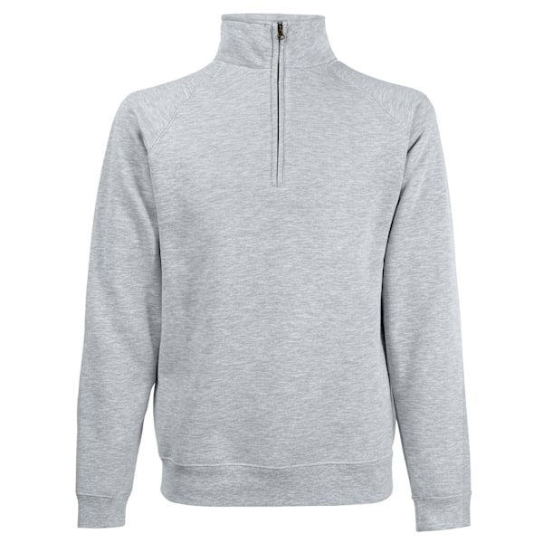 Fruit Of The Loom Premium 70/30 Zip Neck Sweatshirt L Heat Heather Grey L