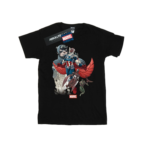 Marvel Girls Captain America Falcon Evolution Bomull T-shirt 5- Black 5-6 Years