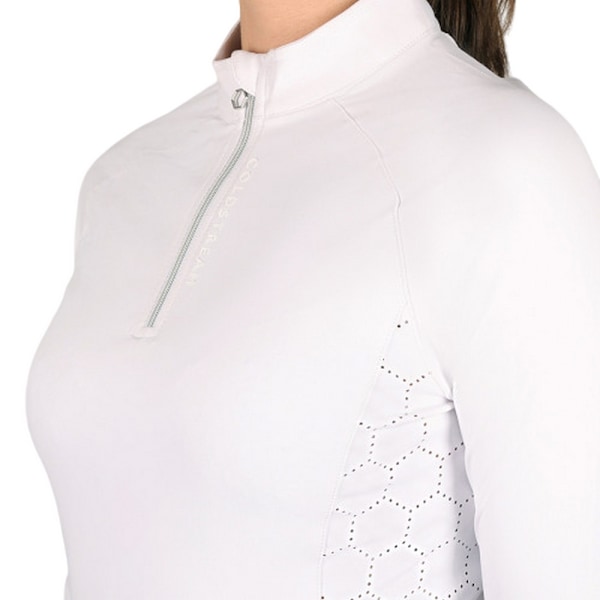 Coldstream Dam/Kvinna Ecclaw Elite Base Layer Topp med Upphöjd Logotyp White M