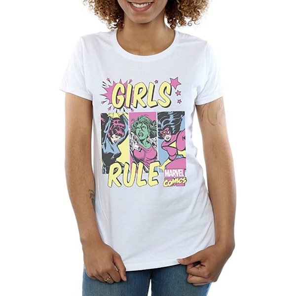 Marvel Comics Dam/Damer T-shirt i bomull med pojkvänsmodell för kvinnor/tjejer White 3XL