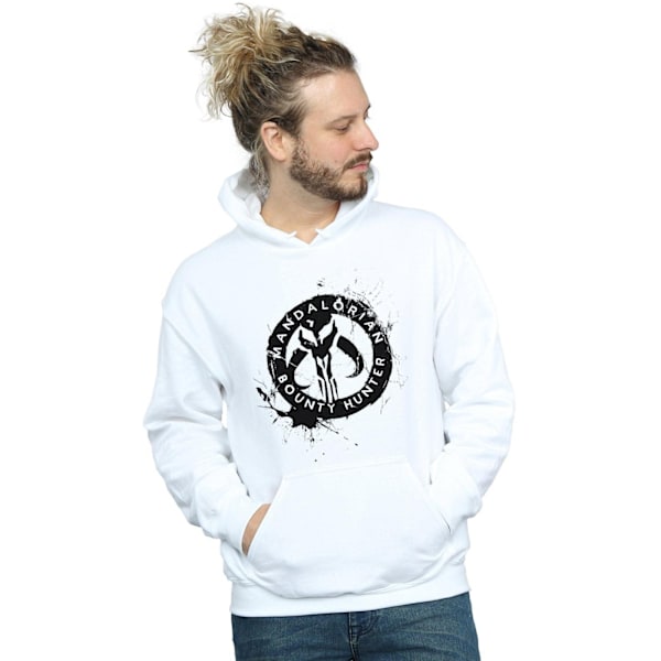 Star Wars Herr The Mandalorian Bounty Hunter Splatter Skull Hoo White 3XL