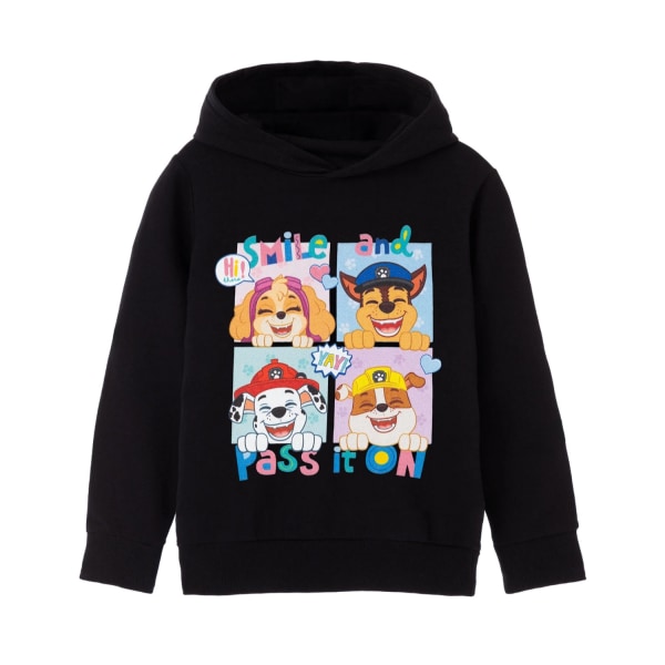 Paw Patrol Girls Smile And Pass It On Hoodie 7-8 Years Black Black 7-8 Years