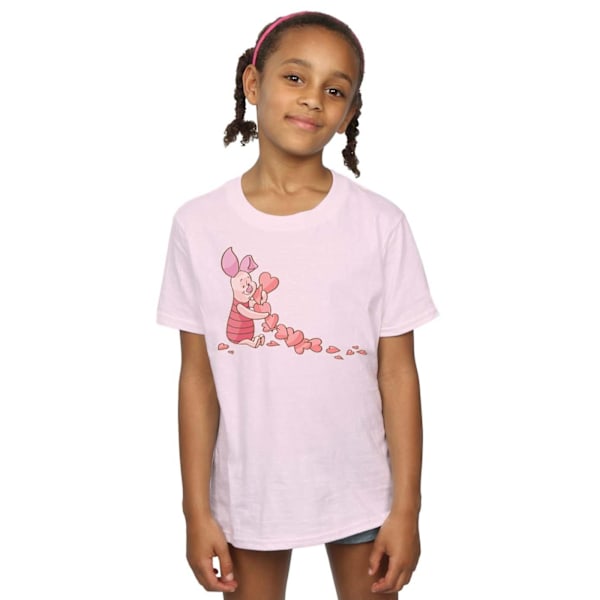 Disney Girls Winnie The Pooh Piglet Chain Of Hearts Bomull T-Sh Pink 12-13 Years