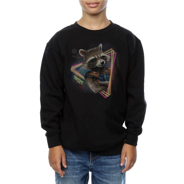 Marvel Boys Guardians Of The Galaxy Neon Rocket Sweatshirt 9-11 Black 9-11 Years