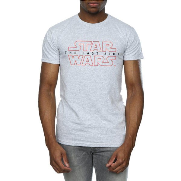 Star Wars: The Last Jedi Herr T-shirt i bomull med logotyp XL Sports Grey Sports Grey XL
