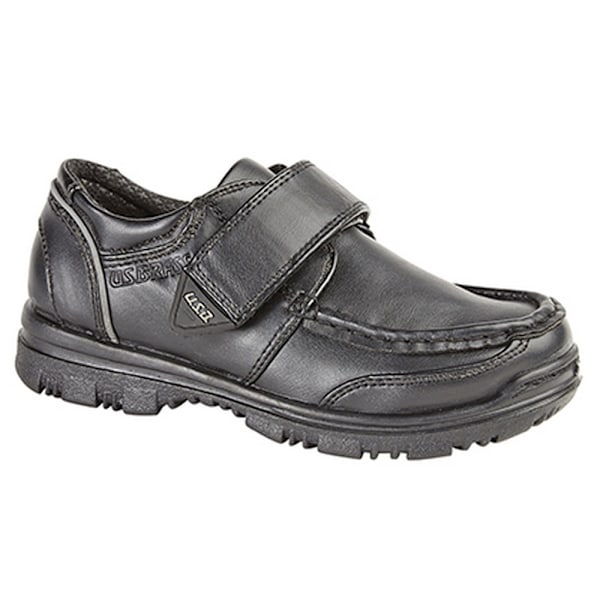 US Brass Boys Mark / Marvin Touch Fastening Boat Shoes 3 UK Bla Black 3 UK