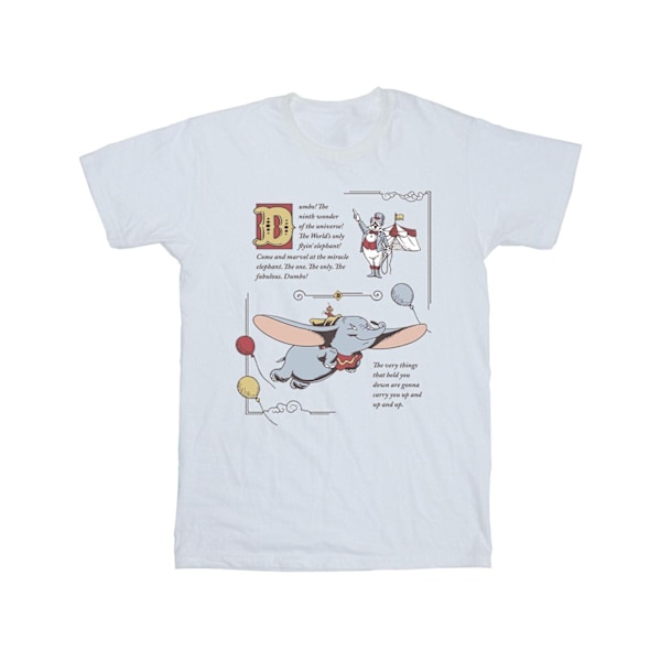 Disney Boys Dumbo Story Book Page T-Shirt 12-13 år Vit White 12-13 Years