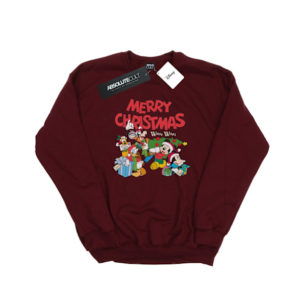 Disney Herr Mickey And Friends Winter Wishes Sweatshirt XXL Bur Burgundy XXL