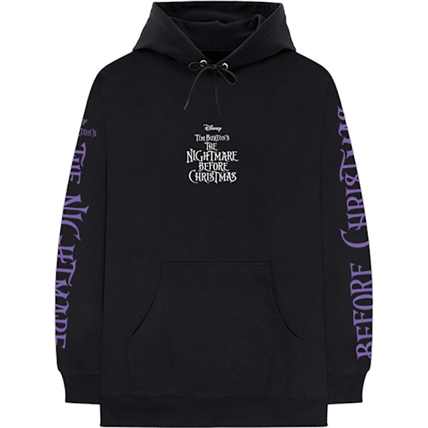 Nightmare Before Christmas Unisex Vuxen Jumbo Rygg & Ärm Tryck Pullover Hoodie S Svart Black S