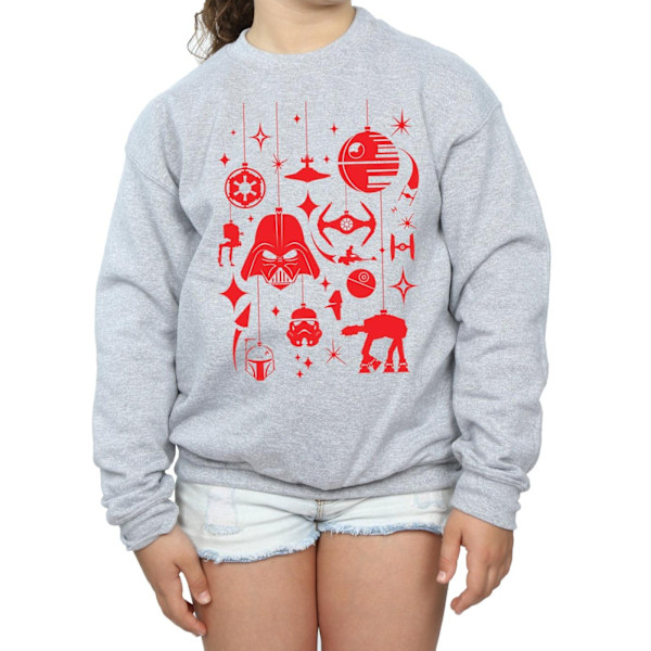 Star Wars Girls Jul Dekorationer Sweatshirt 9-11 År Spo Sports Grey 9-11 Years