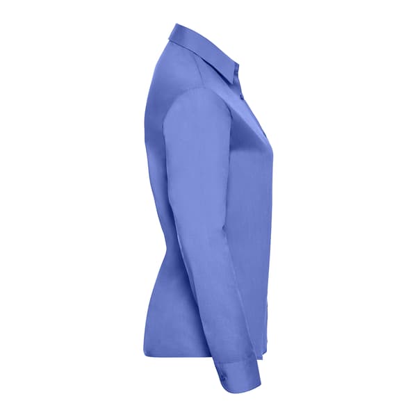 Russell Collection Dam/Dam Poplin Lättskött Långärmad Corporate Blue 3XL