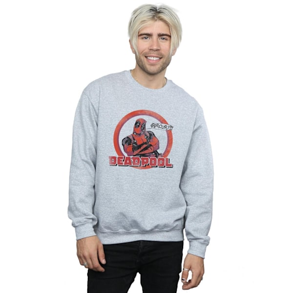 Marvel Deadpool Seriöst Talbubbla Sweatshirt 3XL Spo Sports Grey 3XL