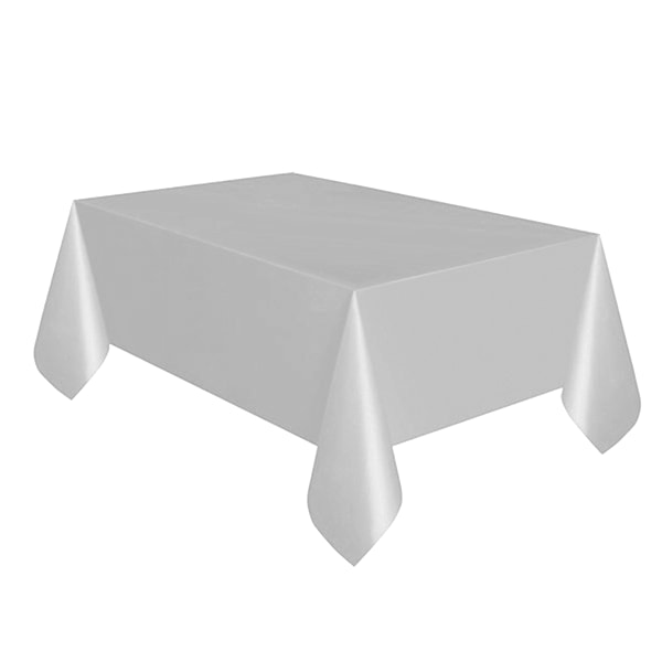 Unik fest återanvändbar rektangulär plastduk (19 färger Silver One Size