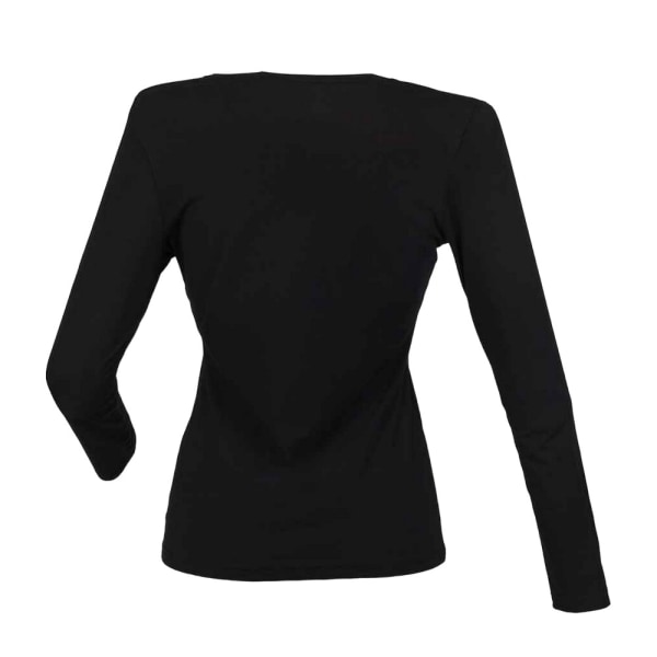 SF Damer/Damer mår bra Enkel långärmad T-shirt med stretchig tröja 8 Black 8 UK