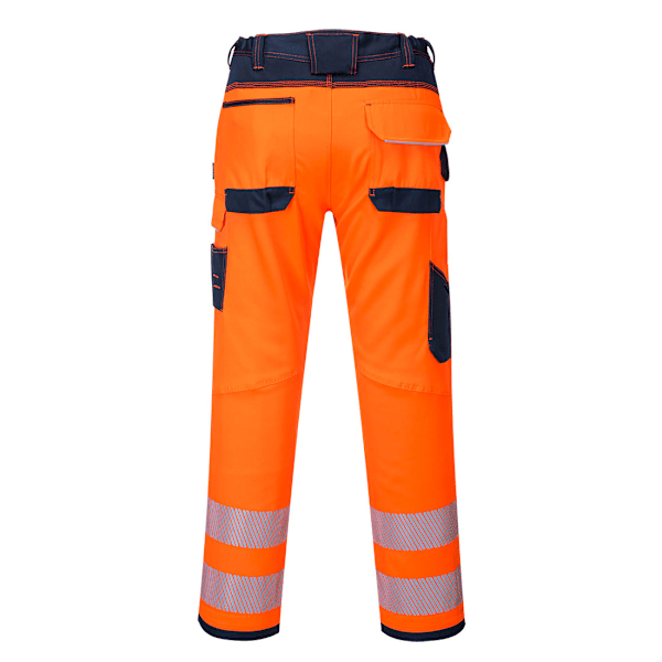 Portwest Herr PW3 High-Vis Arbetsbyxor 42R Orange/Marinblå Orange/Navy 42R