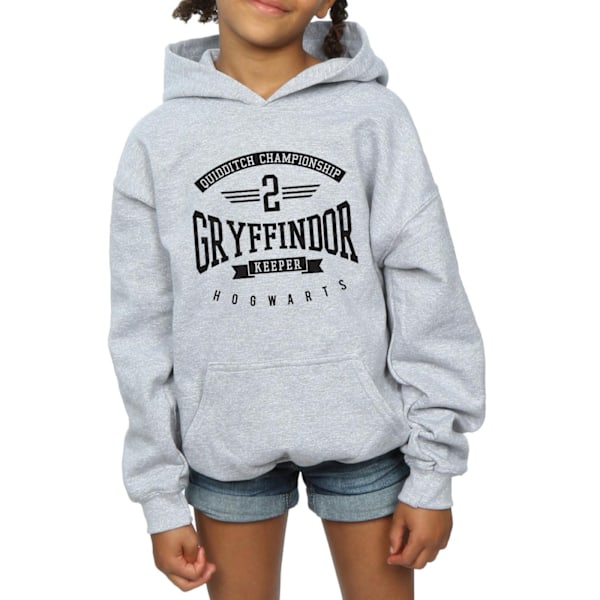 Harry Potter Tjejer Gryffindor Keeper Hoodie 7-8 År Sports Grå Sports Grey 7-8 Years