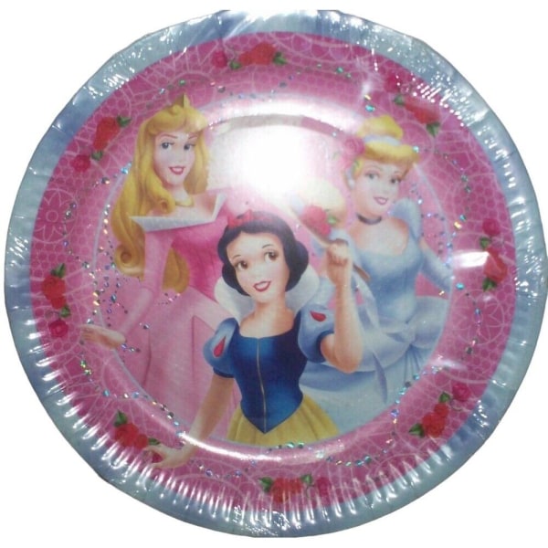 Disney Princess festtallrikar i papper (pack med 10) One Size Rosa/W Pink/White One Size