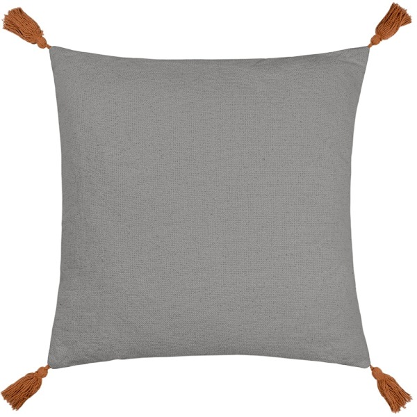 Furn Aquene Kuddöverdrag med fransar och stoppning 50cm x 50cm Kol/Tegel Charcoal/Brick 50cm x 50cm