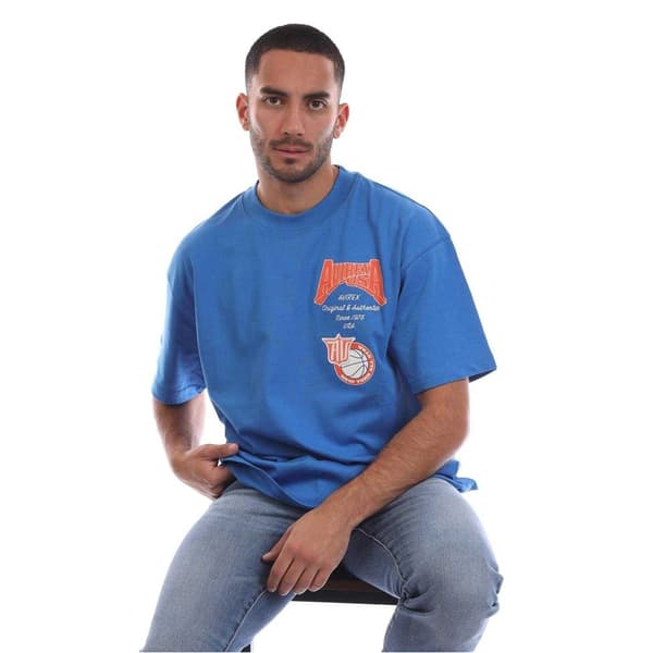 Avirex Herr Mccarren Oversized T-shirt M Blå Blue M