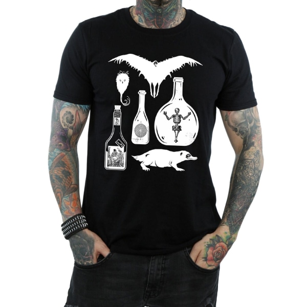 Fantastiska vidunder Mäns T-shirt med enfärgade ikoner 3XL Svart Black 3XL