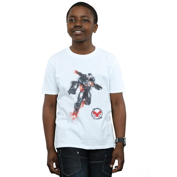 Marvel Pojkar Avengers Endgame Målad War Machine T-Shirt 7-8 År White 7-8 Years
