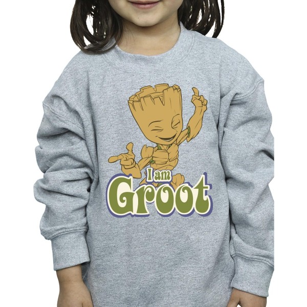 Guardians Of The Galaxy Girls Groot Dancing Sweatshirt 9-11 Ja Sports Grey 9-11 Years