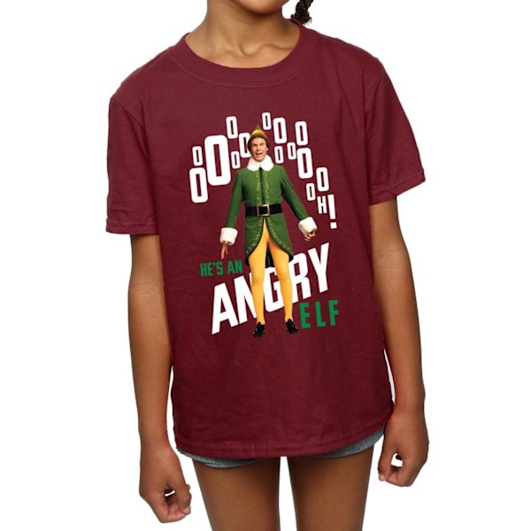 Elf Girls Angry Elf Bomull T-shirt 7-8 år Bourgogne Burgundy 7-8 Years