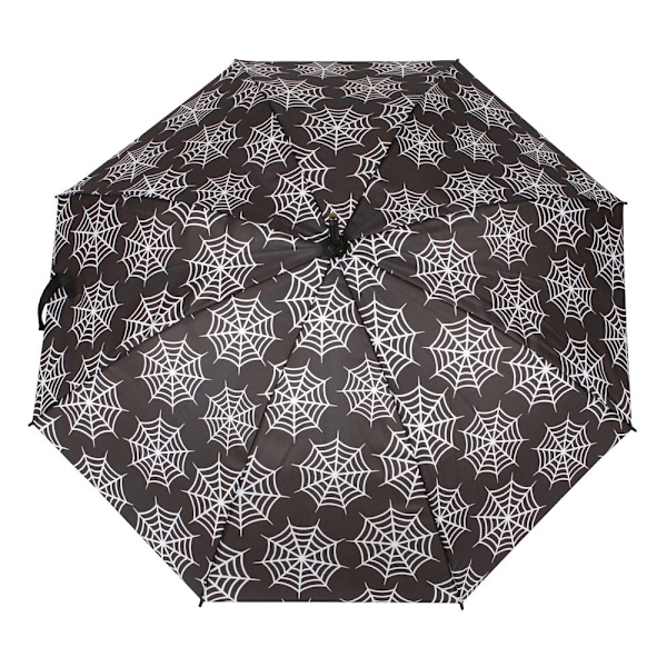 Something Different Spider Web All-Over Print Stick Umbrella On Black/White One Size