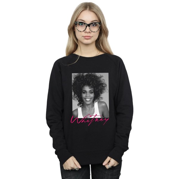 Whitney Houston Dam/Kvinnor Leende Foto Sweatshirt XXL B Black XXL