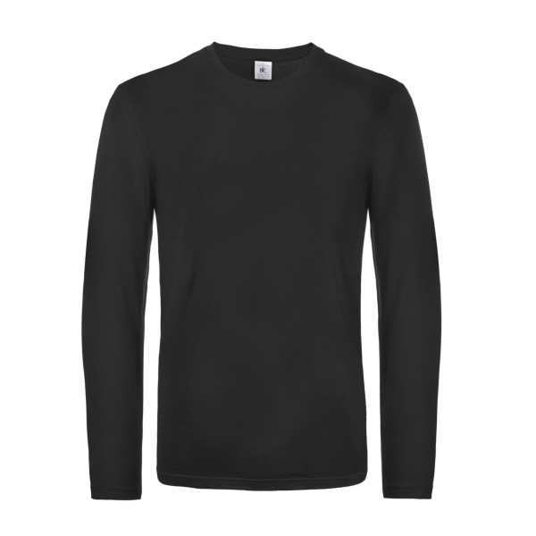 B&C Mens #E190 Enkel långärmad T-shirt 3XL Svart Black 3XL