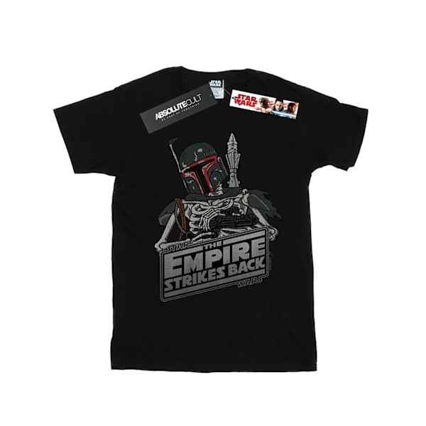 Star Wars T-shirt i bomull med Boba Fett-skelett för flickor, 7-8 år, svart Black 7-8 Years