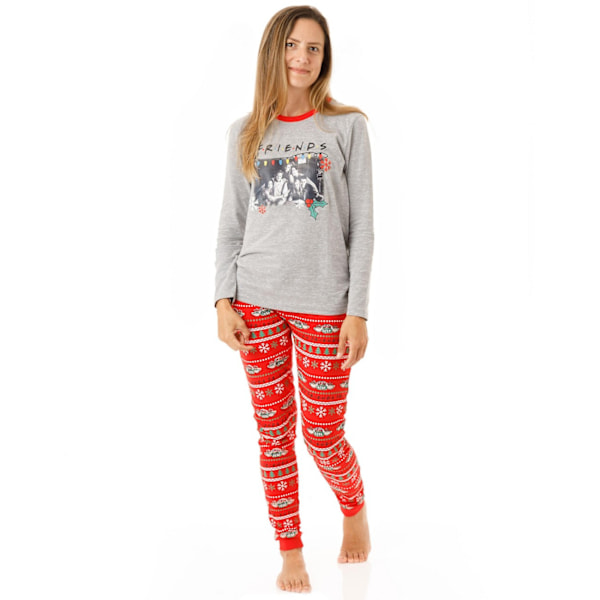 Friends Dam/Damjulklapp Lång Pyjamas Set M Röd Red M