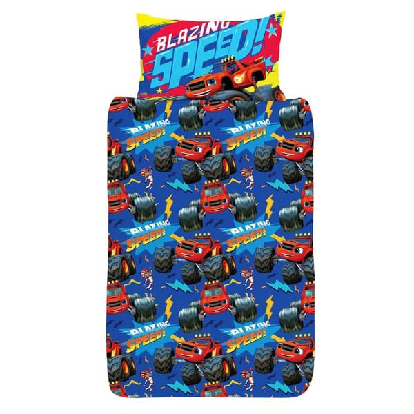 Blaze och Monstermaskinerna Brinnande Hastighet Vändbart Påslakanset Multicoloured Double