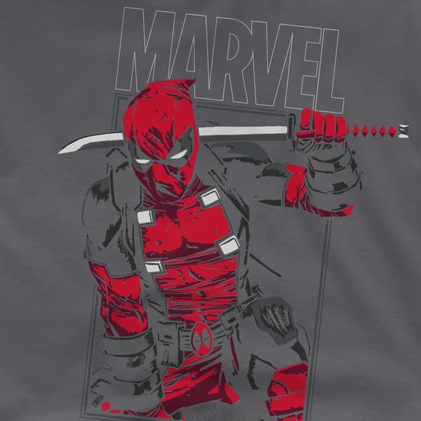 Deadpool Herr Svärd T-shirt 3XL Kolgrå Charcoal 3XL
