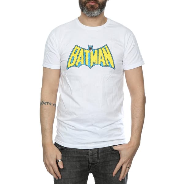 DC Comics Herr Batman Crackle Logo T-Shirt M Vit White M