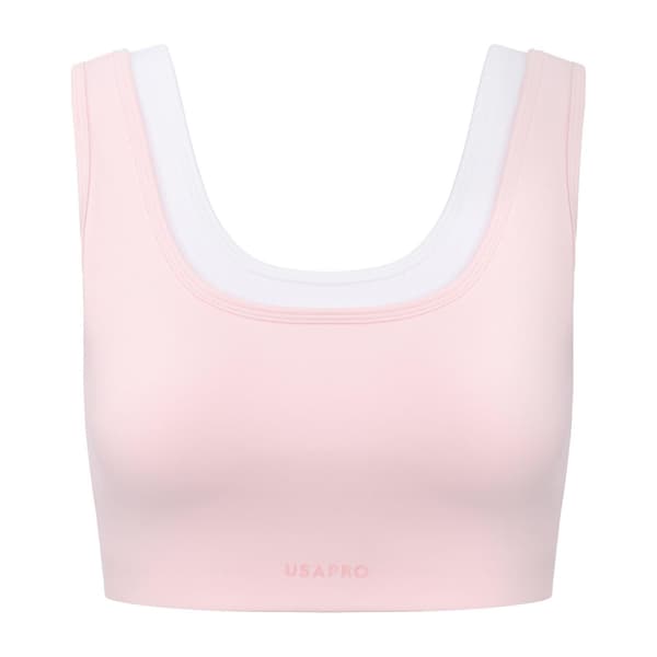 USA Pro Dam/Kvinnor Pro Layered Sport-BH 10 UK Ljusrosa Light Pink 10 UK