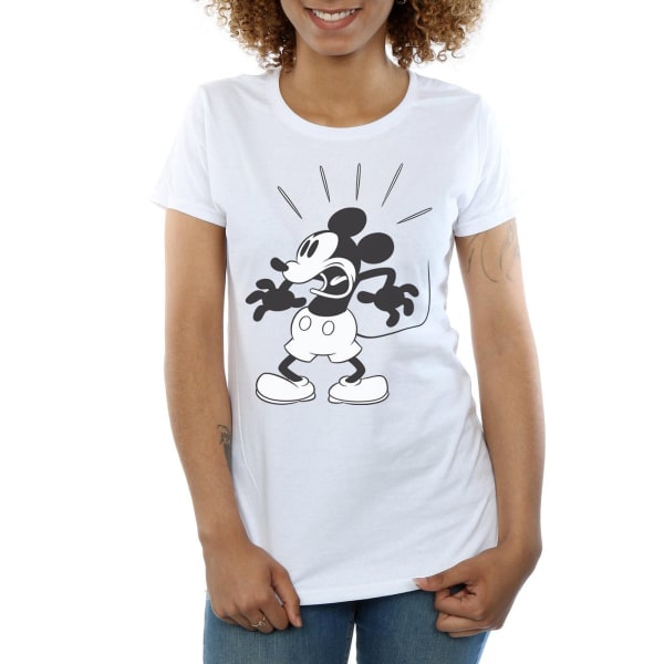 Disney Mickey Mouse Scared Cotton T-Shirt XL Whit White XL