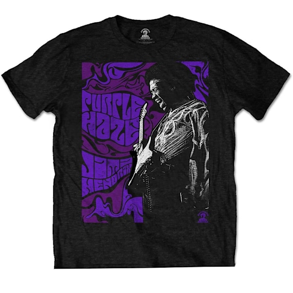 Jimi Hendrix Unisex Vuxen Lila Haze Bomull T-shirt M Svart Black M