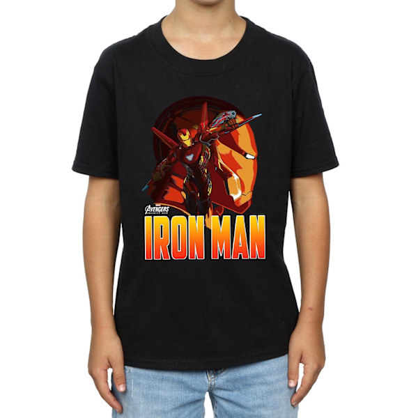 Marvel Boys Avengers Infinity War Iron Man Karaktär T-shirt 7- Black 7-8 Years