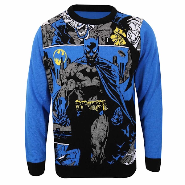 Batman Unisex Vuxen Manga Stickad Tröja XL Blå/Grå/Svart Blue/Grey/Black XL