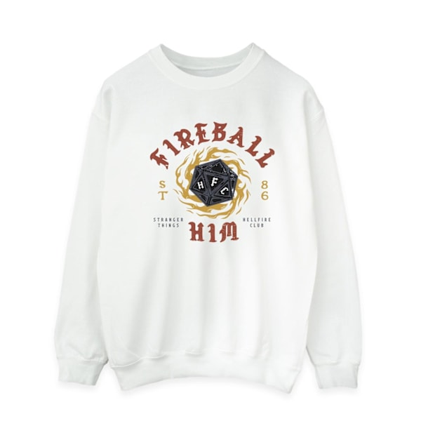 Netflix Mens Stranger Things Fireball Dice 86 Sweatshirt 5XL Vit White 5XL